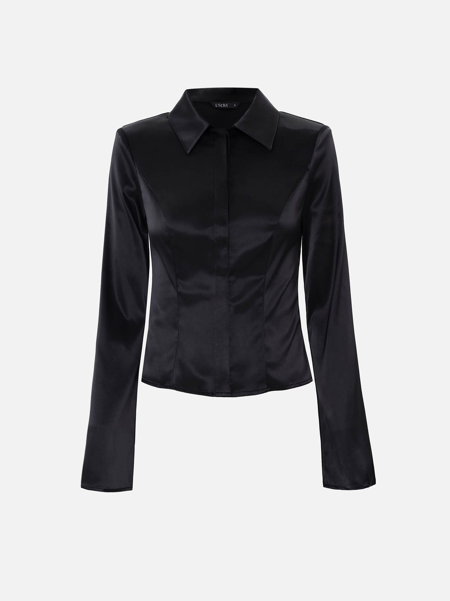 Fitted satin shirt