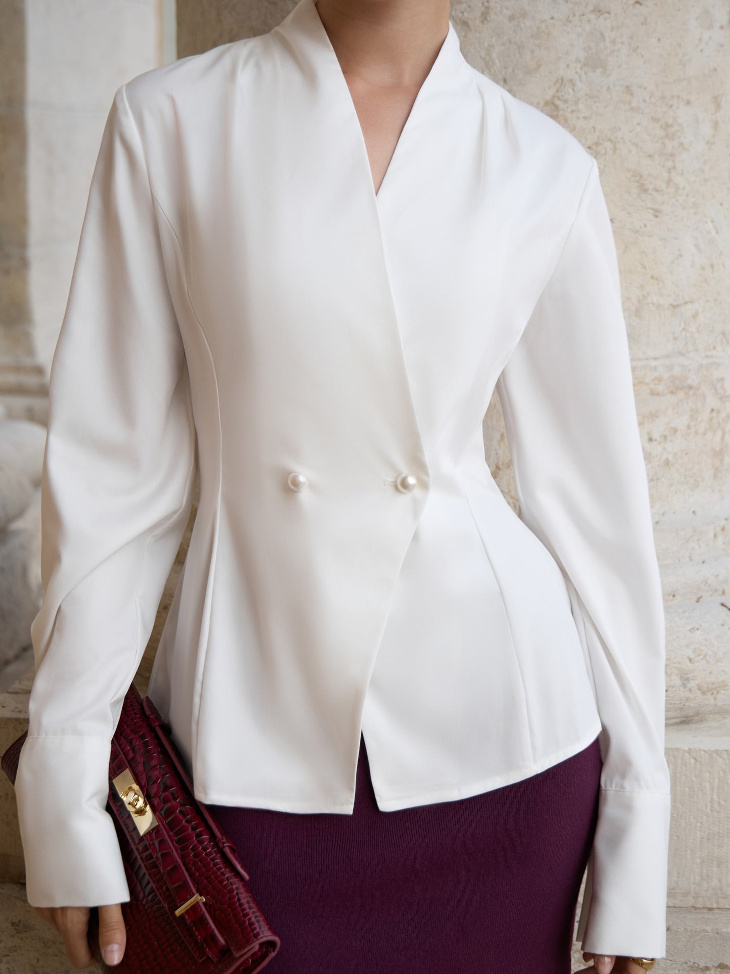Fitted wrap blouse