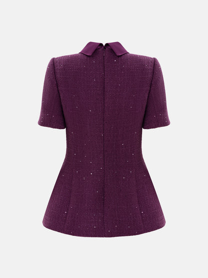 Fitted sequin tweed jacket