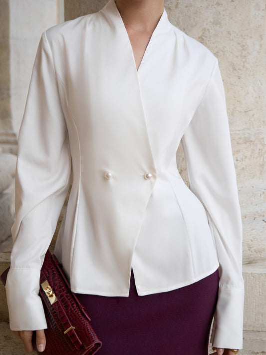 Fitted wrap blouse