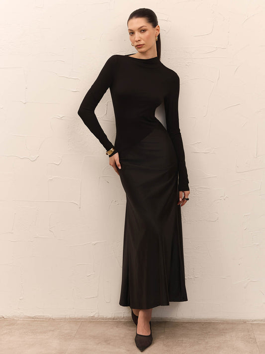 Combination maxi dress with detachable skirt