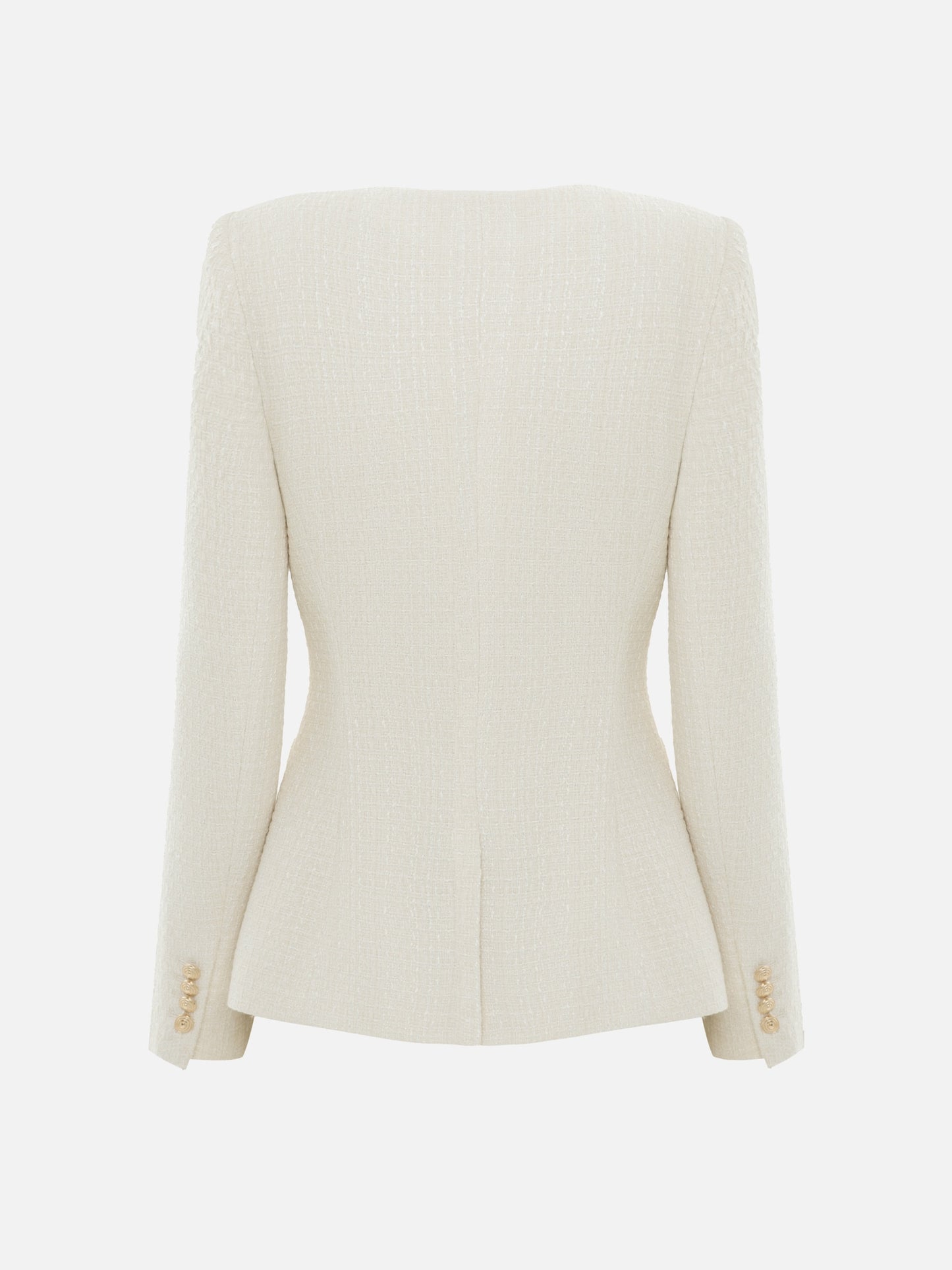 Fitted tweed jacket with golden fittings