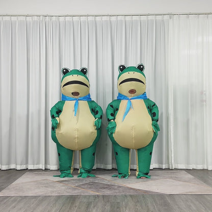 🐸 Inflatable Frog Costume for Adults,Halloween Cosplay Costume